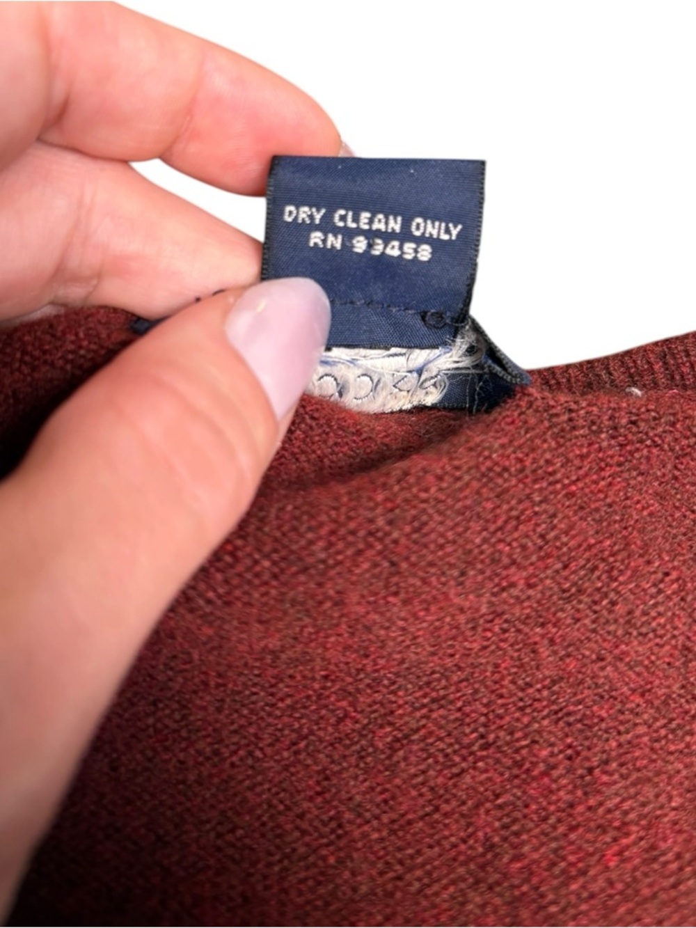 Brooks Brothers Sport Lambswool V-Neck Sweater Red Size L - Picture 7 of 7